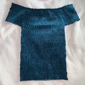Blue Aeropostale velvet top